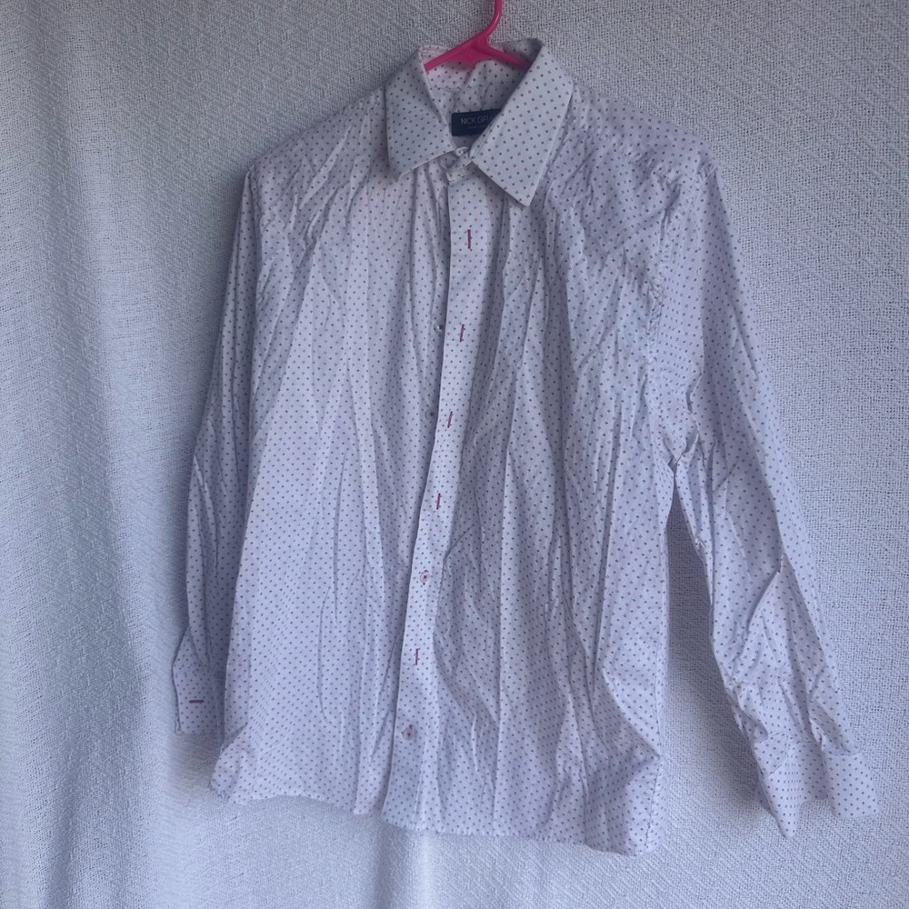 Nick Graham 15 1/2 neck 32/33 sleeve men’s button up dress shirt stretch modern